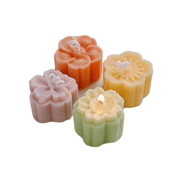 Enchanted Blossom Artisan Flower Candle Set - Multi-Color- 4 Piece