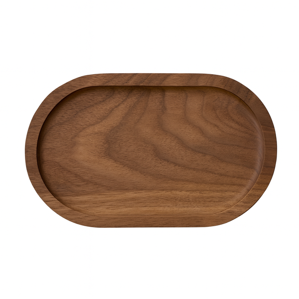 Wood Oval Tray 20 × 12 cm - Walnut