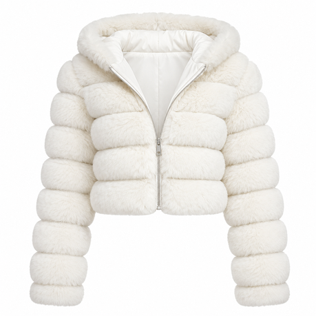 Women Hooded Plush Jacket