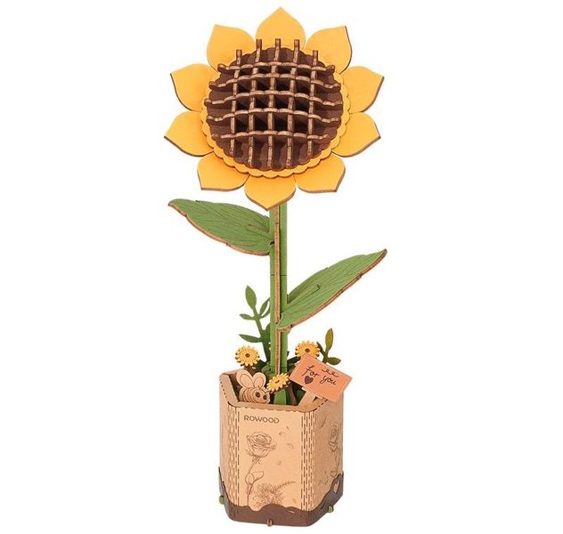 Robotime Wooden Bloom Craft - Sunflower - 86 Pieces