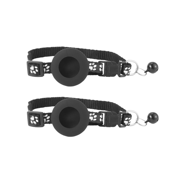 2Pack Cat Collar For Air Tag Cat Collars With Buckle And Bell Black