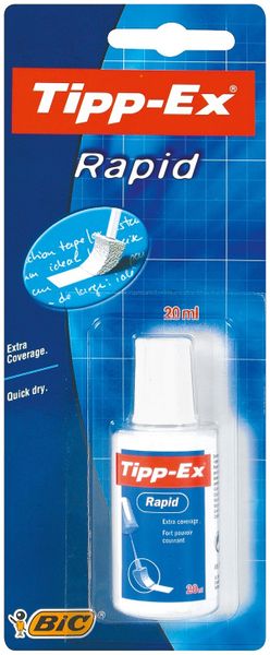 Tipp-Ex Rapid Correction Fluid 20ml , Pack of 1 - Wedge foam applicator