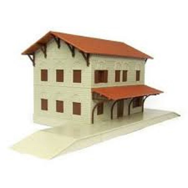 Model Railway : Station building with platform – HO