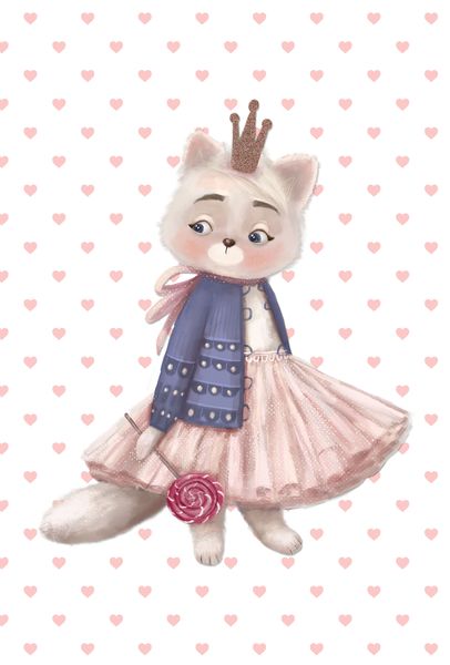 Wall Art: Water Colour Cat in Tutu Printed Poster