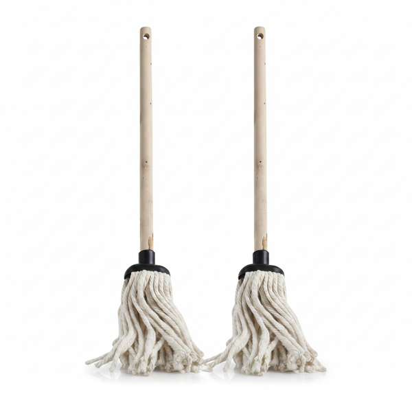 Mop Cotton Head 100g 1.2m Handle for Home Cleaning - 2 Pack