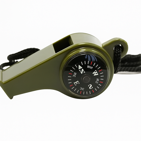 Camping Compass &amp; Whistle - Outdoor Survival Tool