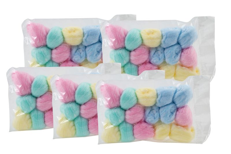 Cotton Wool Balls Coloured 15s - 5 Pack