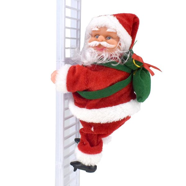 Battery-Operated Climbing Santa Ornament, Wall Mounted Decor