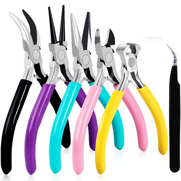 Jewelry Making Tool Set - 5 Pliers &amp; Tweezers for Beading, DIY