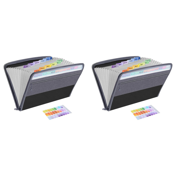 13 Pocket File Folder Storage Rack With Zipper For A4 Paper A
