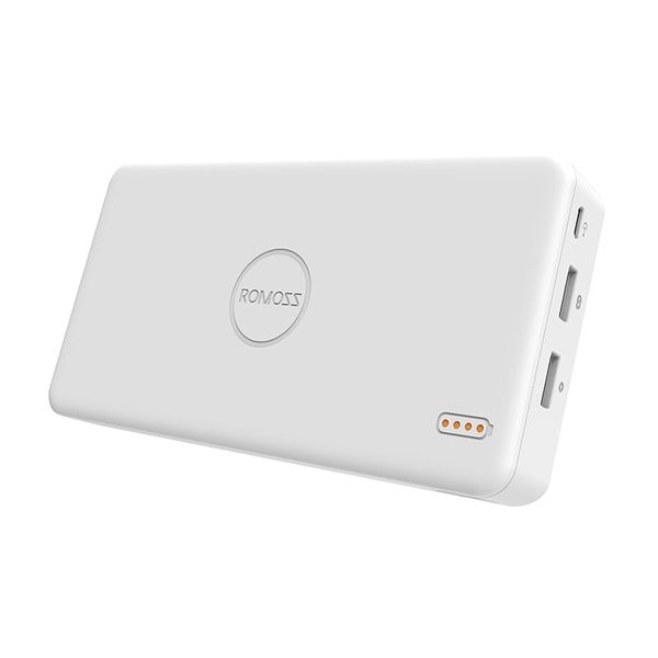 Romoss Pulse 20 20000 mAh input: Micro USB 5V 2.1A POWER BANK - WHITE
