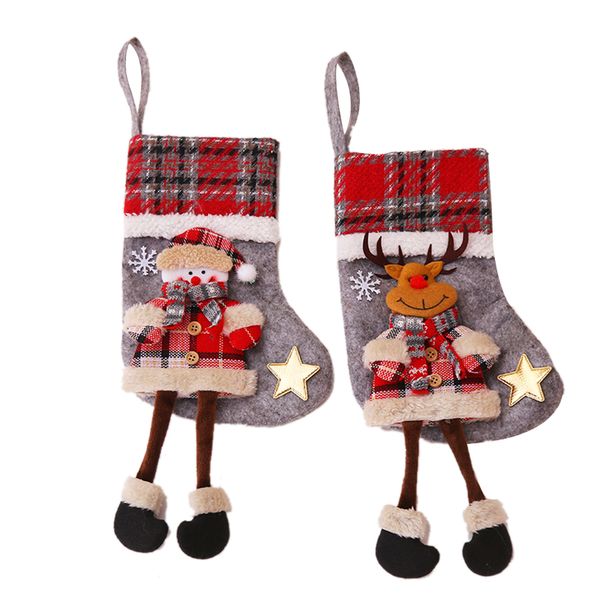 White &amp; Gold Christmas Stocking 2 Pieces