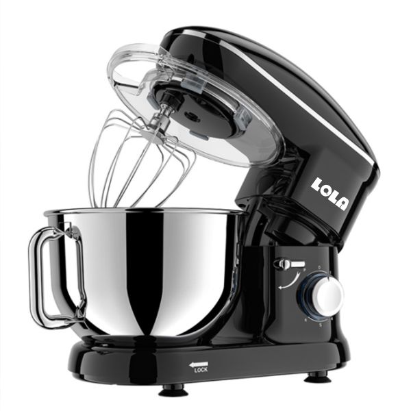 Lola 5.5L Stand Mixer 1100W for Baking with Stainless Steel Bowl-Black