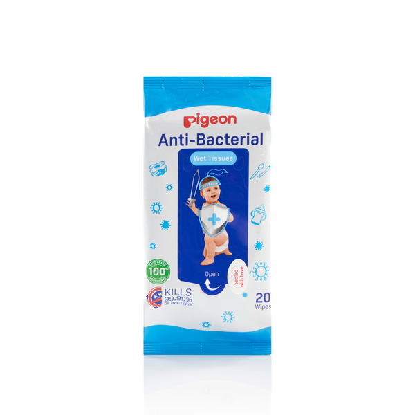 Pigeon Anti-Bacterial Wipes - Gentle &amp; Safe for Baby's Sensitive Skin