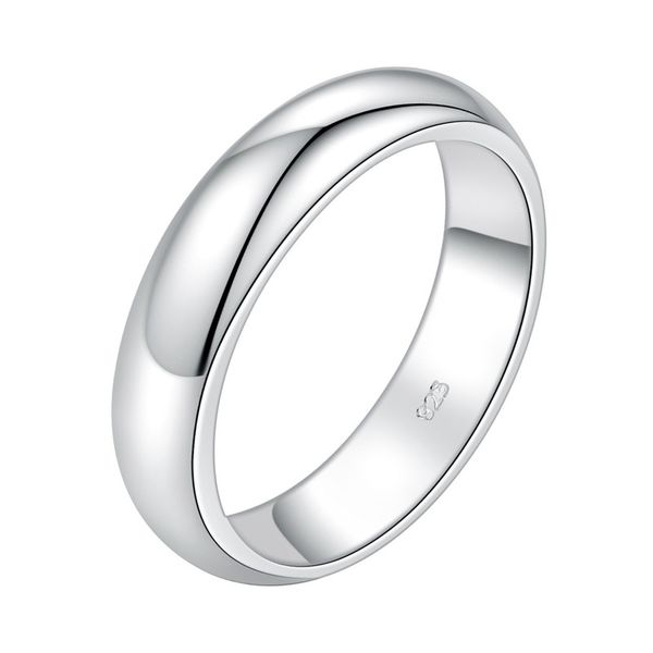 Silver Designer Plain Band Ring (Size P1/2)