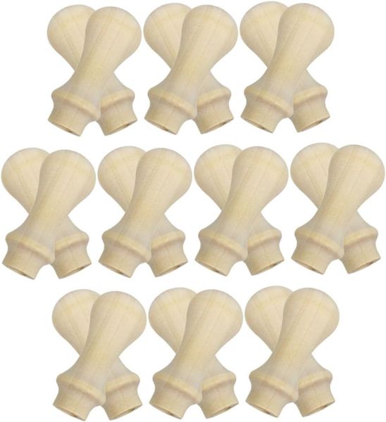 20pcs Vintage Wax Seal Stamp Handles Handmade Wooden Replacement Parts