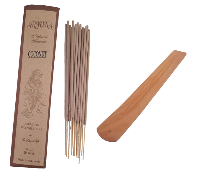 Arjuna Coconut Incense Sticks Pack of 20 With Wooden Holder