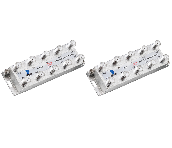 Space TV Satellite IF Tap - 8 Way - 20db (5 – 2250MHz) - 2 Pack