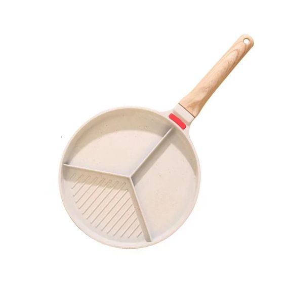Yas Aluminum Non-Stick Mini Frying Pan With Compartments