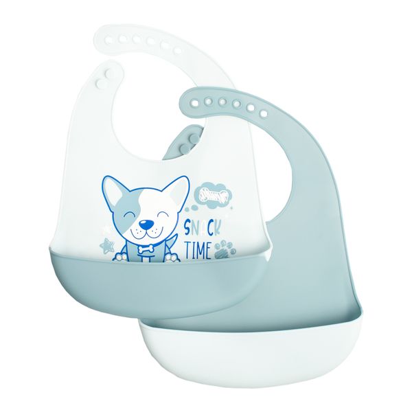 Snuggle Pup Silicone Bib - 2 Pack