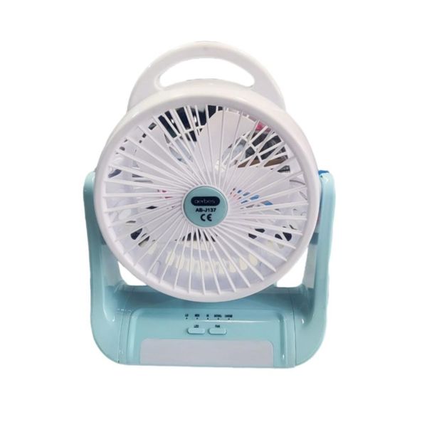 Aerbes 6 Inch Rechargeable Fan With LED Light Circle