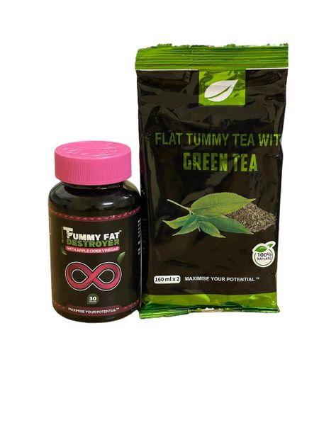 Tummy Fat Destroyer 30-Capsules &amp; Tummy Green Tea Sachet