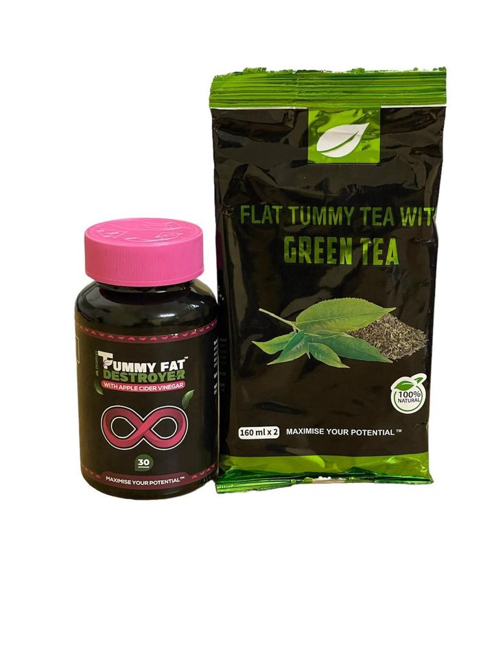 Tummy Fat Destroyer 30-Capsules & Tummy Green Tea Sachet | Shop Today ...