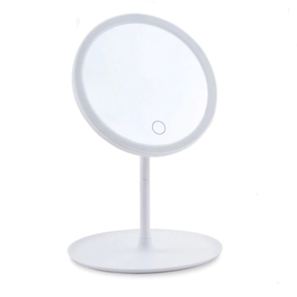 LED Makeup Mirror Storage Tray Touch Dimmer-White