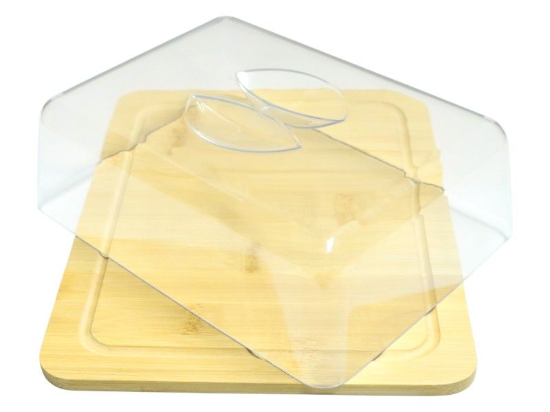 Excellent Houseware Bamboo Cheese Dome with Base and Cover