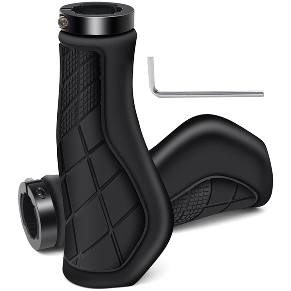 Bicycle Grips Ergonomic Grips Non-Slip Rubber,for 22.2mm E-Bike Black