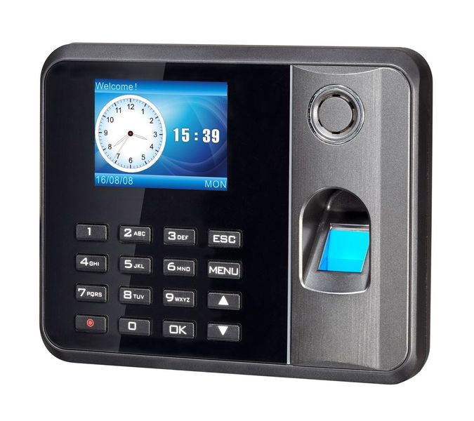 Biometric Fingerprint Time Attendance System Black 2.8" Display