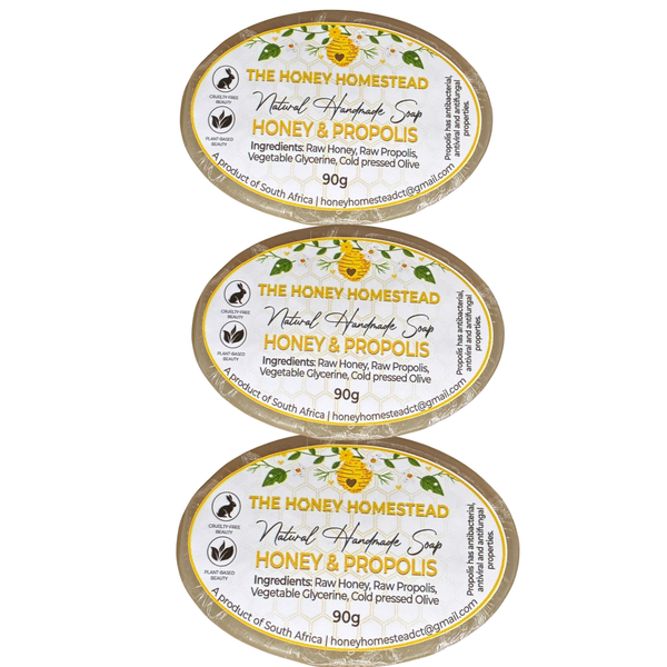 The Honey Homestead Honey &amp; Propolis Soap Set of 3