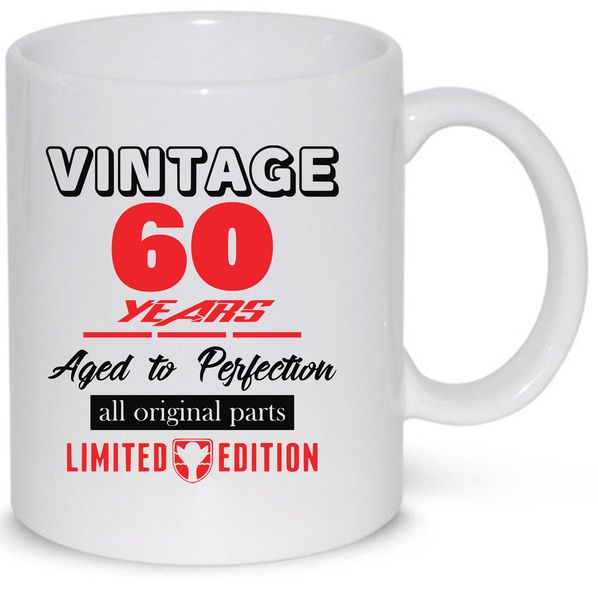 Vintage 60 Years Birthday Gift Mug