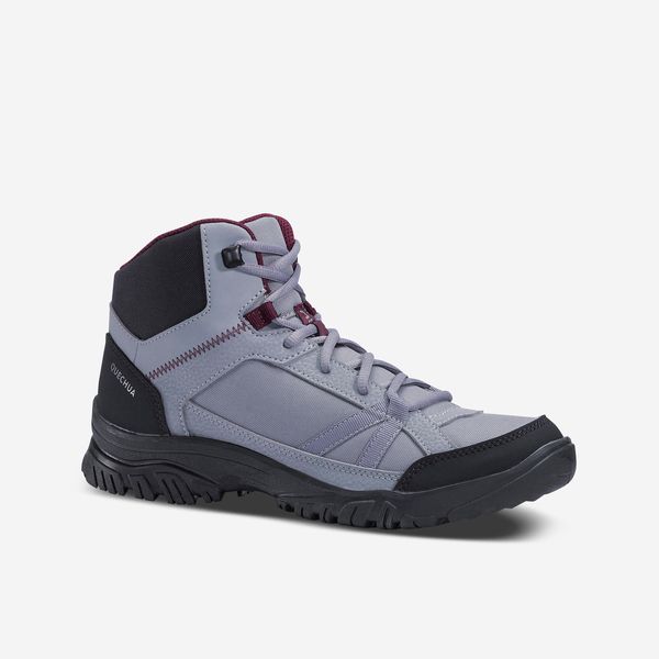 Quechua Women's Hiking Boots - NH100 Mid - Brown &amp; Grey