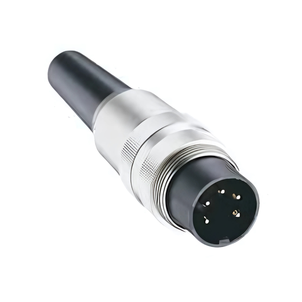 SV50-6M M16 5-Pole Inline Male Circular Plug, Threaded Lock, IP40, 60VAC