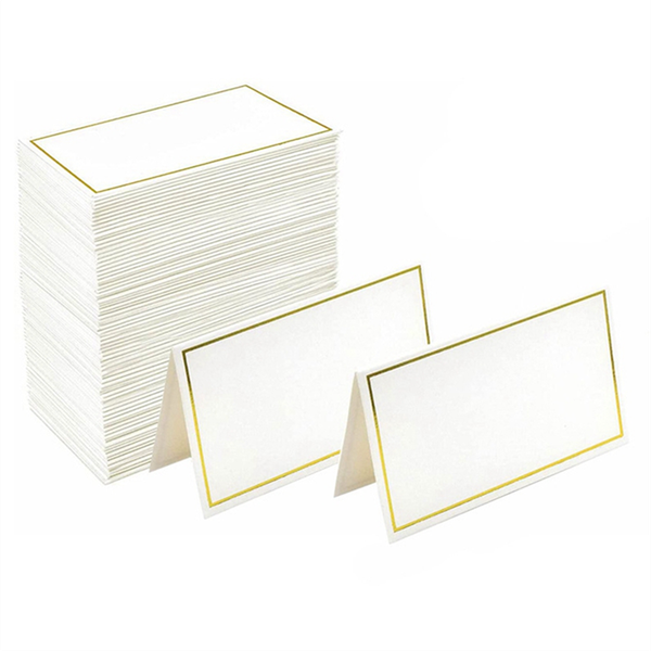 Place Cards 120 Small Tent Cards With Gold Foil Borders