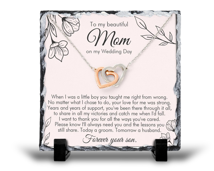 To The Beautiful Mom On My Wedding Day Wedding Groom Gift Rock Slate
