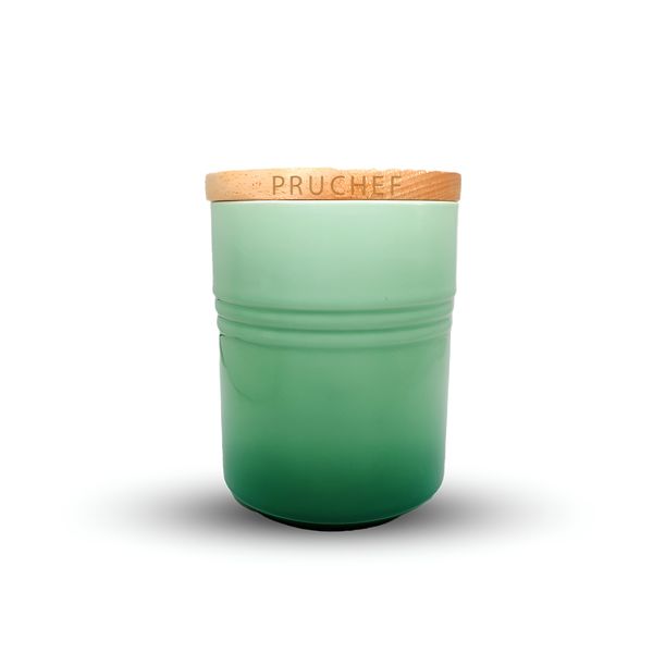 Pruchef - Ceramic Storage Jar with Wooden Lid - 13cm - 650ml
