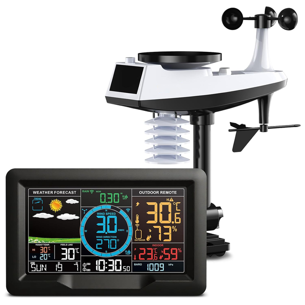 10in1Weather Station with Outdoor Sensor, Forecast, Wind Speed &amp; Rain Gauge