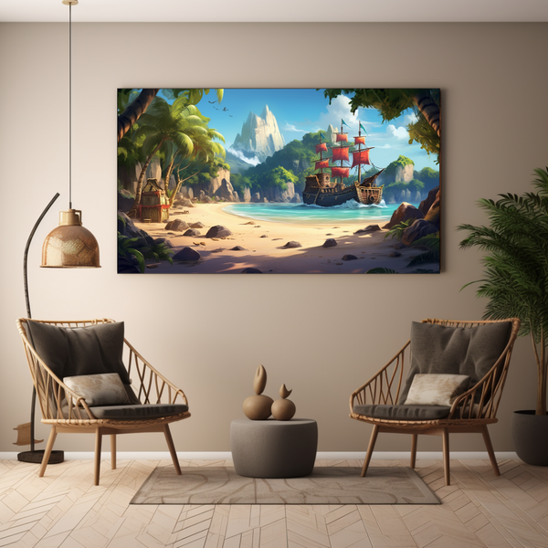Canvas Wall Art - Enchanted Pirate Island - BK0048