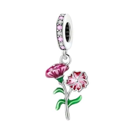 Dual-Flower Charm - Dark Pink Image