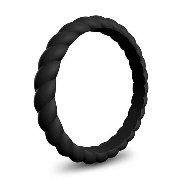 Rings Silicone Women Swivle Style - Black