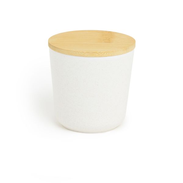 George &amp; Mason - Cream Bamboo Fibre Round Storage Canister - Small