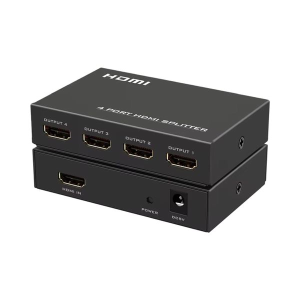 1×4 HDMI Splitter | 1 Input to 4 Outputs | Full HD 1080p | Powered Splitter