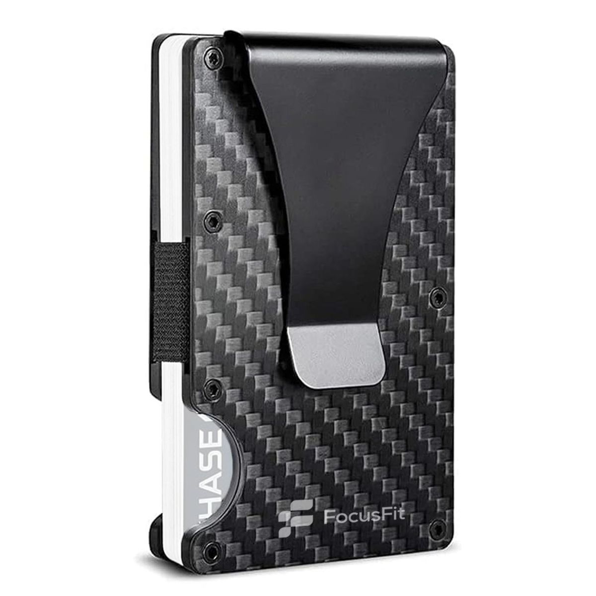 FocusFit Carbon Fiber RFID Blocking Minimalist Money Clip & Card Holder