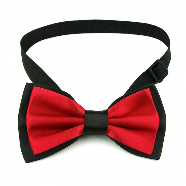 Two Colour Bow Tie - Red And Black