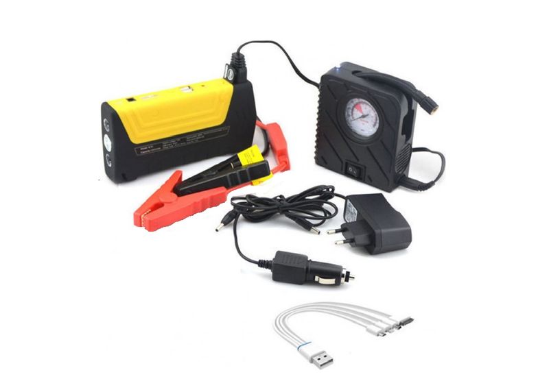 Multi-Function 12 V Jump Starter Power Bank With Air Compressor-Pump