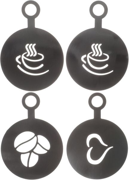 Reusable Stainless Steel Coffee Latte Art Stencils Home Making
