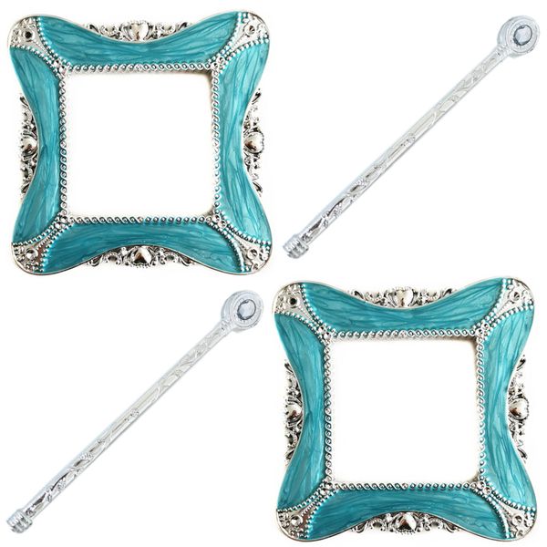 Curtain Tie Backs - Resin - Set of 2 - Square Turquoise