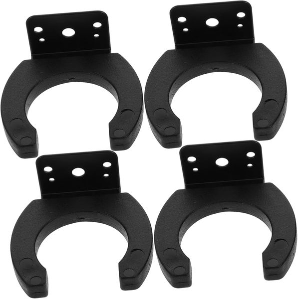 Black Plastic &amp; Metal Wall-mounted Microphone Hanger Holder Clips